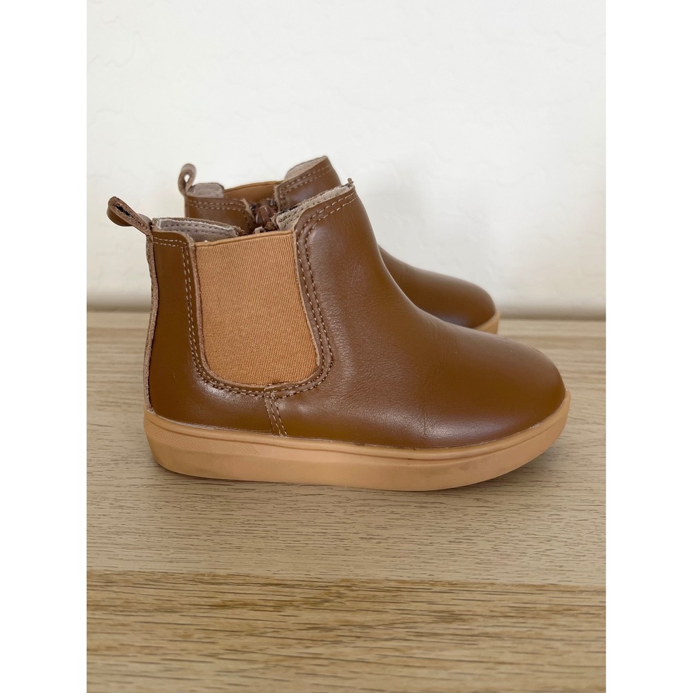 Consciously Baby Leather Chelsea Boots Espresso Brown Size 7 Toddler Ankle Boots